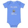 baby-short-sleeve-one-piece-heather-columbia-blue-front-68bcd6a497857.jpg 0% Luck 100% Discipline Baby One Piece | Premium | 3-24M