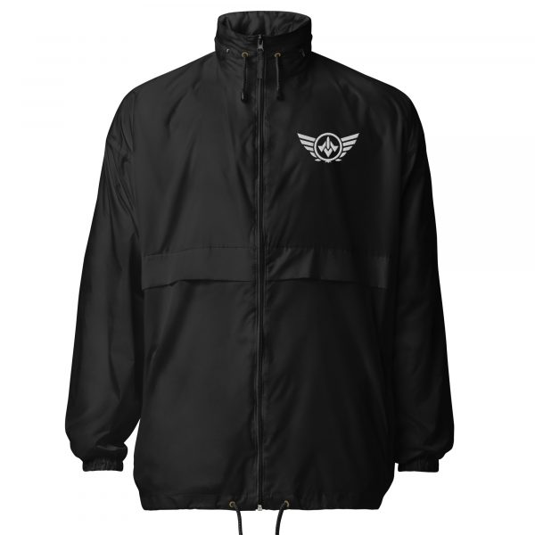 basic-unisex-windbreaker-black-front-68c19f2e33489.jpg White Embroidered Logo Windbreaker | Select | 2X