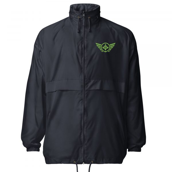 basic-unisex-windbreaker-navy-front-68c1a53a4d9a7.jpg Kiwi Green Embroidered Logo Windbreaker | Select | 2X