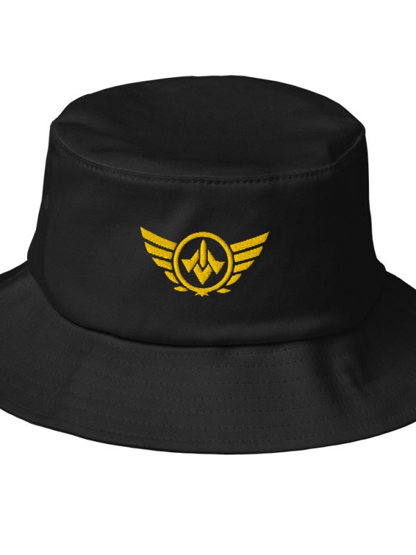 bucket-hat-black-front-68bb2657077cd.jpg Gold Embroidered Logo Bucket Hat | Premium