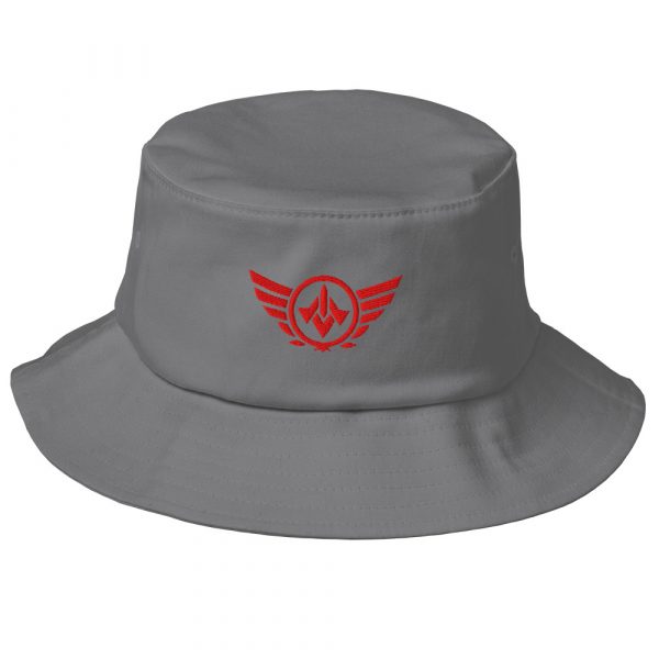 bucket-hat-grey-front-68bb26b9ebb52.jpg Red Embroidered Logo Bucket Hat | Premium