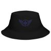 bucket-hat-i-big-accessories-bx003-black-front-68bb06d9aace1.jpg Navy Embroidered Logo Bucket Hat | Classic