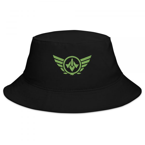 bucket-hat-i-big-accessories-bx003-black-front-68bb140e0037c.jpg Kiwi Green Embroidered Logo Bucket Hat | Classic