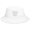 White Embroidered Brand Logo Bucket Hat | Classic