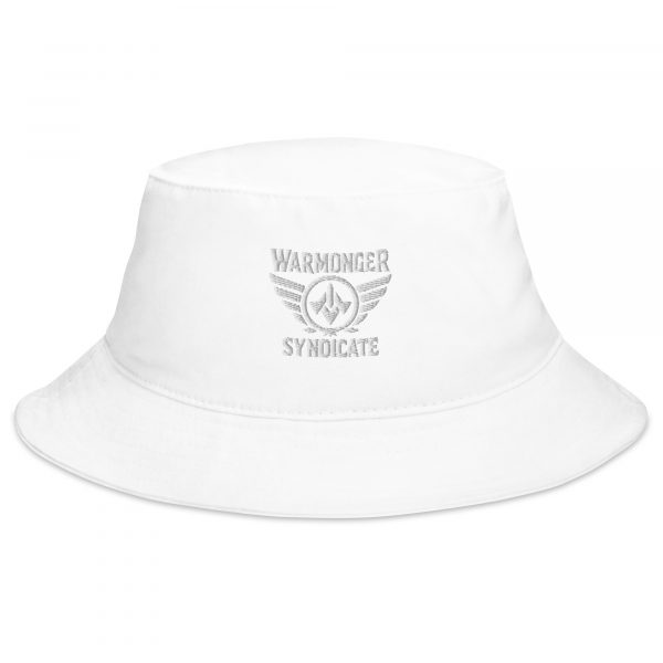 White Embroidered Brand Logo Bucket Hat | Classic