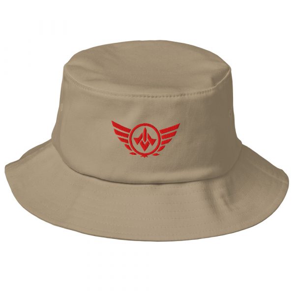 bucket-hat-khaki-front-68bb26b9ebbfa.jpg Red Embroidered Logo Bucket Hat | Premium