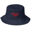 bucket-hat-navy-front-68bb26b9eba9d.jpg Red Embroidered Logo Bucket Hat | Premium
