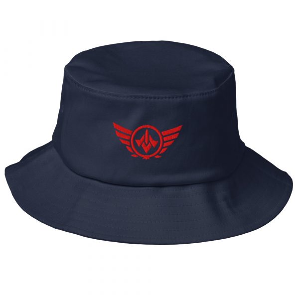 bucket-hat-navy-front-68bb26b9eba9d.jpg Red Embroidered Logo Bucket Hat | Premium