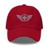 classic-dad-hat-cranberry-front-68b9e2ca86f6e.jpg Grey Embroidered Logo Dad Cap | Classic Style