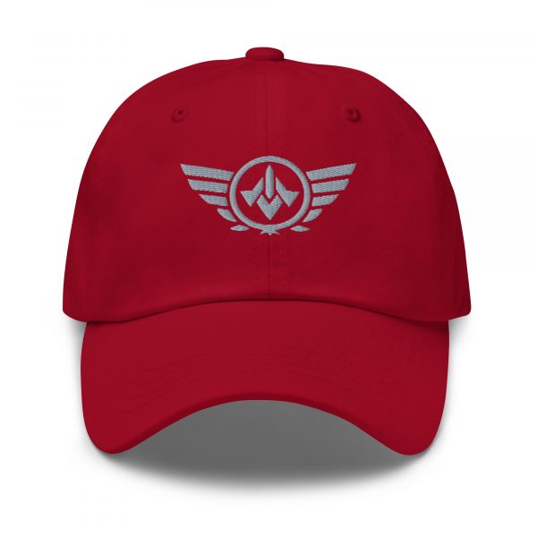 classic-dad-hat-cranberry-front-68b9e2ca86f6e.jpg Grey Embroidered Logo Dad Cap | Classic Style