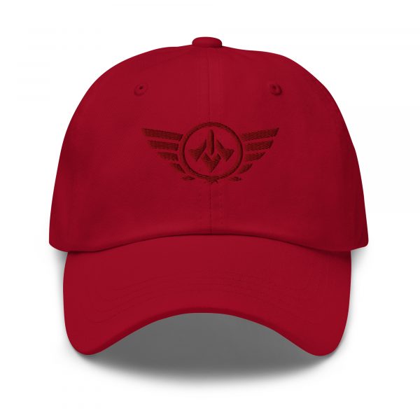 classic-dad-hat-cranberry-front-68b9e47f537f8.jpg Maroon Embroidered Logo Dad Cap | Classic Style