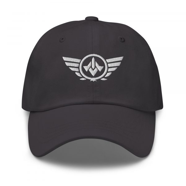 classic-dad-hat-dark-grey-front-68b9e26309aed.jpg White Embroidered Logo Dad Cap | Classic Style