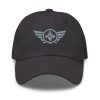 classic-dad-hat-dark-grey-front-68b9e2ca89aae.jpg Grey Embroidered Logo Dad Cap | Classic Style