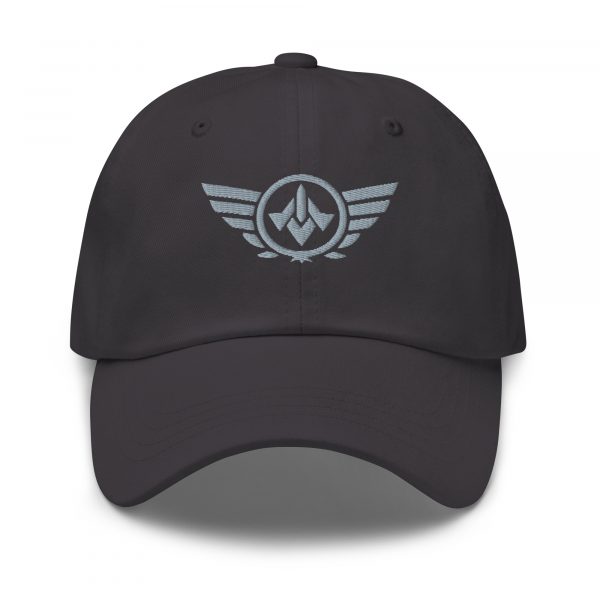 classic-dad-hat-dark-grey-front-68b9e2ca89aae.jpg Grey Embroidered Logo Dad Cap | Classic Style