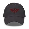 classic-dad-hat-dark-grey-front-68b9e47f57050.jpg Maroon Embroidered Logo Dad Cap | Classic Style