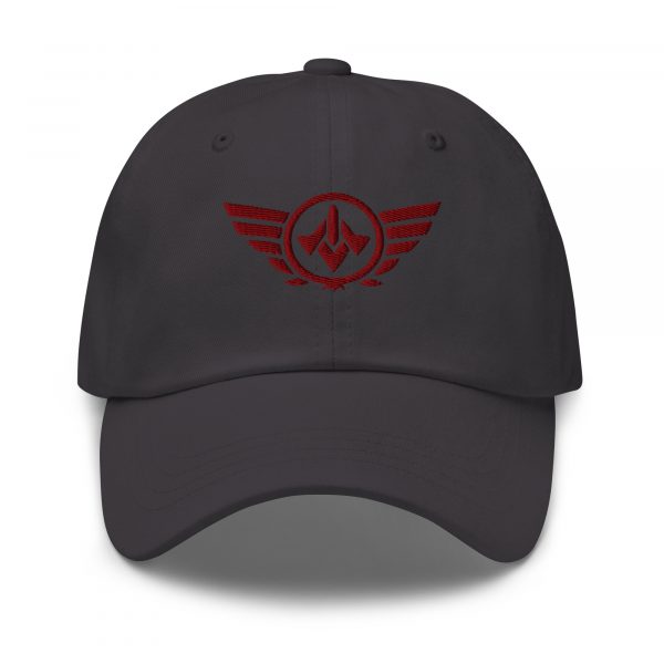 classic-dad-hat-dark-grey-front-68b9e47f57050.jpg Maroon Embroidered Logo Dad Cap | Classic Style