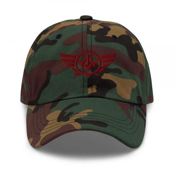 classic-dad-hat-green-camo-front-68b9e47f591e0.jpg Maroon Embroidered Logo Dad Cap | Classic Style