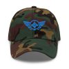 classic-dad-hat-green-camo-front-68b9e50f61275.jpg Aqua Embroidered Logo Dad Cap | Classic Style