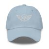 classic-dad-hat-light-blue-front-68b9e26310ced.jpg White Embroidered Logo Dad Cap | Classic Style