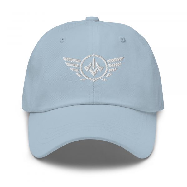classic-dad-hat-light-blue-front-68b9e26310ced.jpg White Embroidered Logo Dad Cap | Classic Style