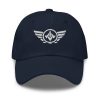 classic-dad-hat-navy-front-68b9e26306ee5.jpg White Embroidered Logo Dad Cap | Classic Style