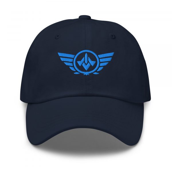 classic-dad-hat-navy-front-68b9e50f5d481.jpg Aqua Embroidered Logo Dad Cap | Classic Style