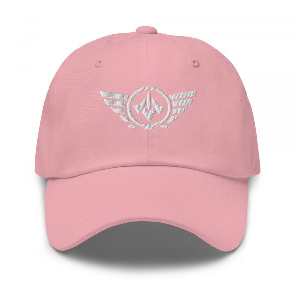 classic-dad-hat-pink-front-68b9e2630f23d.jpg White Embroidered Logo Dad Cap | Classic Style