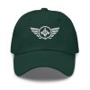classic-dad-hat-spruce-front-68b9e263089e8.jpg White Embroidered Logo Dad Cap | Classic Style