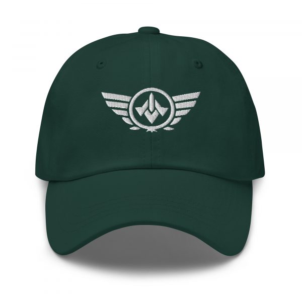 classic-dad-hat-spruce-front-68b9e263089e8.jpg White Embroidered Logo Dad Cap | Classic Style