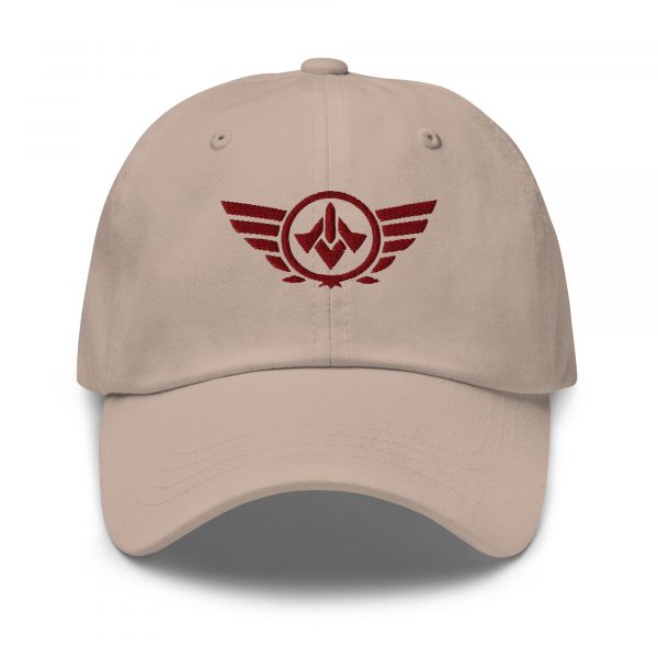 classic-dad-hat-stone-front-68b9e47f5ce4f.jpg Maroon Embroidered Logo Dad Cap | Classic Style