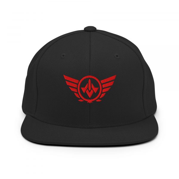 classic-snapback-black-front-68ba554b253d4.jpg Red Embroidered Logo Snapback | Premium