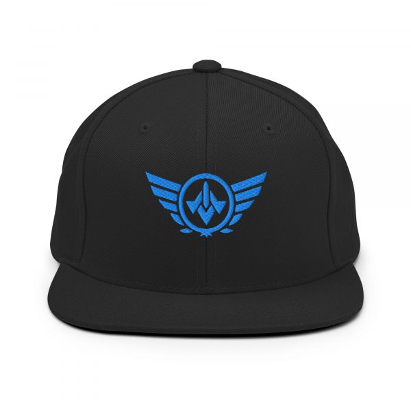 classic-snapback-black-front-68ba564bf35e0.jpg Aqua Embroidered Logo Snapback | Premium