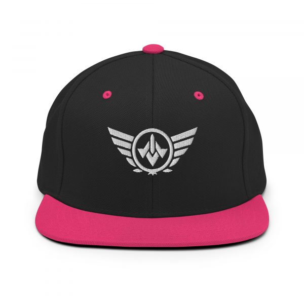 classic-snapback-black-neon-pink-front-68ba485457254.jpg White Embroidered Logo Snapback | Premium