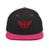 classic-snapback-black-neon-pink-front-68ba554b260c6.jpg Red Embroidered Logo Snapback | Premium