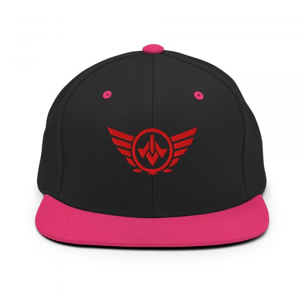 classic-snapback-black-neon-pink-front-68ba554b260c6.jpg Red Embroidered Logo Snapback | Premium