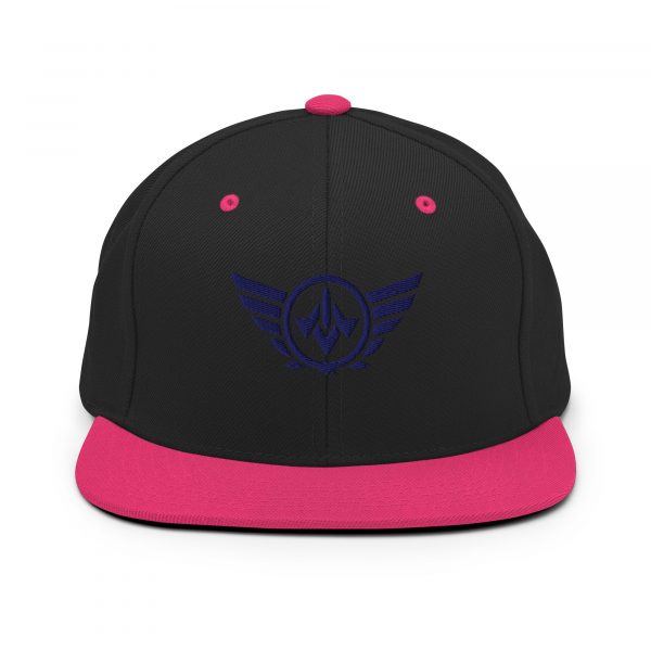 classic-snapback-black-neon-pink-front-68ba55b71aff3.jpg Navy Embroidered Logo Snapback | Premium