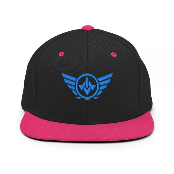 classic-snapback-black-neon-pink-front-68ba564c0011a.jpg Aqua Embroidered Logo Snapback | Premium