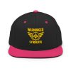 classic-snapback-black-neon-pink-front-68ba596fc7e1f.jpg Gold Embroidered Brand Logo Snapback | Premium