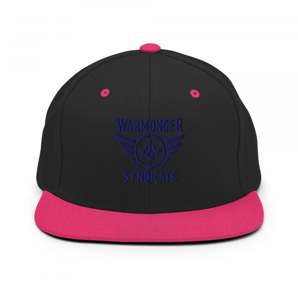 classic-snapback-black-neon-pink-front-68ba5a8c16c51.jpg Navy Embroidered Brand Logo Snapback | Premium