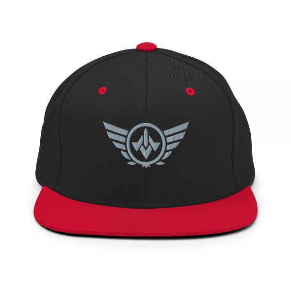 classic-snapback-black-red-front-68ba4906149ba.jpg Grey Embroidered Logo Snapback | Premium