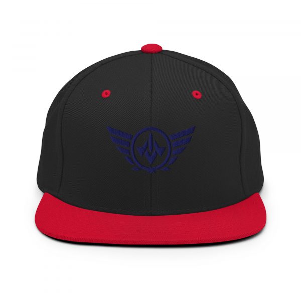classic-snapback-black-red-front-68ba55b71a907.jpg Navy Embroidered Logo Snapback | Premium