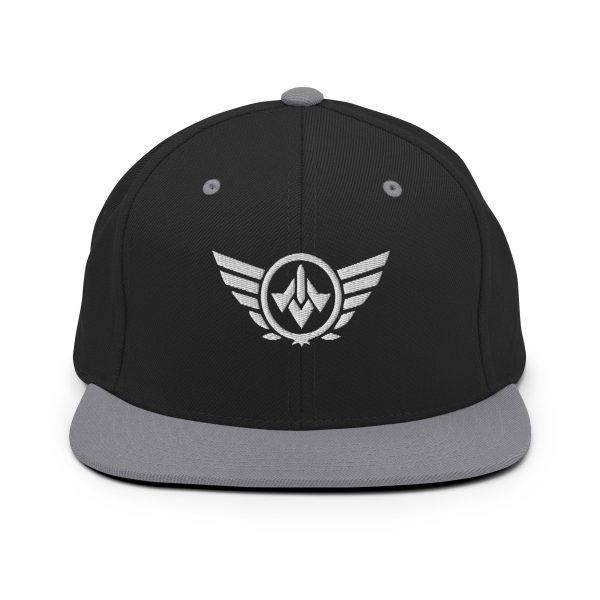classic-snapback-black-silver-front-68ba48545830e.jpg White Embroidered Logo Snapback | Premium