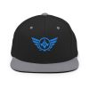 classic-snapback-black-silver-front-68ba564c013e4.jpg Aqua Embroidered Logo Snapback | Premium