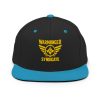classic-snapback-black-teal-front-68ba596fc8b6d.jpg Gold Embroidered Brand Logo Snapback | Premium
