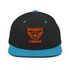 classic-snapback-black-teal-front-68ba5996677e3.jpg Orange Embroidered Brand Logo Snapback | Premium