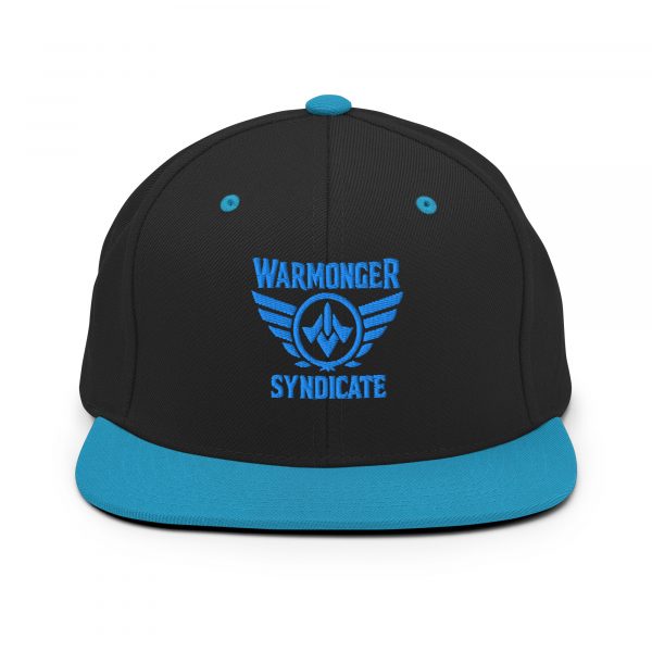 classic-snapback-black-teal-front-68ba5af5b0e42.jpg Aqua Embroidered Brand Logo Snapback | Premium