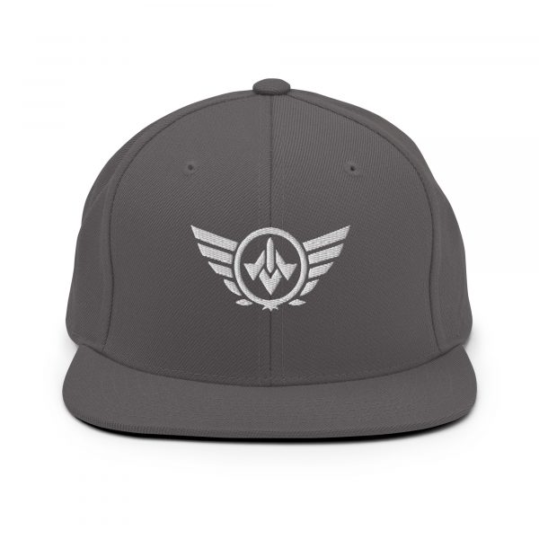 classic-snapback-dark-grey-front-68ba48545ee5b.jpg White Embroidered Logo Snapback | Premium