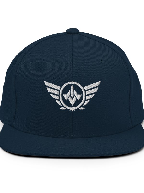 White Embroidered Logo Snapback | Premium