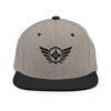 classic-snapback-heather-black-front-68ba48c2bee41.jpg Black Embroidered Logo Snapback | Premium