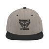 classic-snapback-heather-black-front-68ba58e69249c.jpg Black Embroidered Brand Logo Snapback | Premium